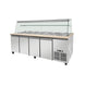 SNACK-Line, Kalte Theke, 6x GN1/1, Granit rosa-grau, 223x82x85.5 Glasaufbau Klarglas  mit Zwischenablage, H=496mm