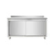 Stainless steel work cabinet, with upstand, 160 x 70