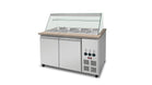 SNACK-Line bain-marie counter 3x GN1/1, granite pink-grey, 123x82x85.5 Glass superstructure clear glass with clipboard, H=496mm