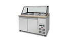 SNACK-Line bain-marie counter 3x GN1/1, granite pink-grey, 123x82x85.5 glass superstructure clear glass black edge, without clipboard, H=396mm