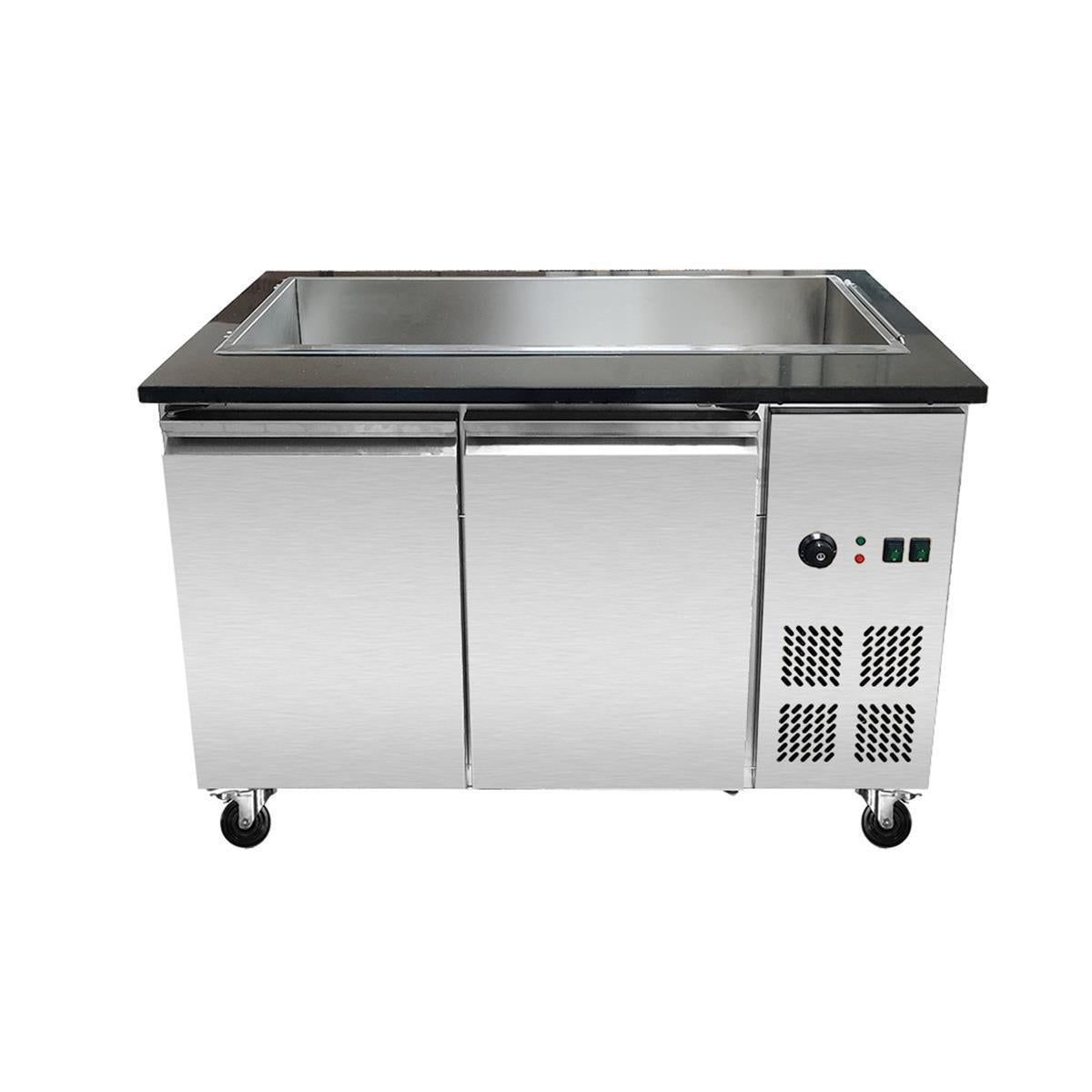 SNACK-Line bain-marie counter 3x GN1/1, Granit Star Galaxy black, 123x82x85.5