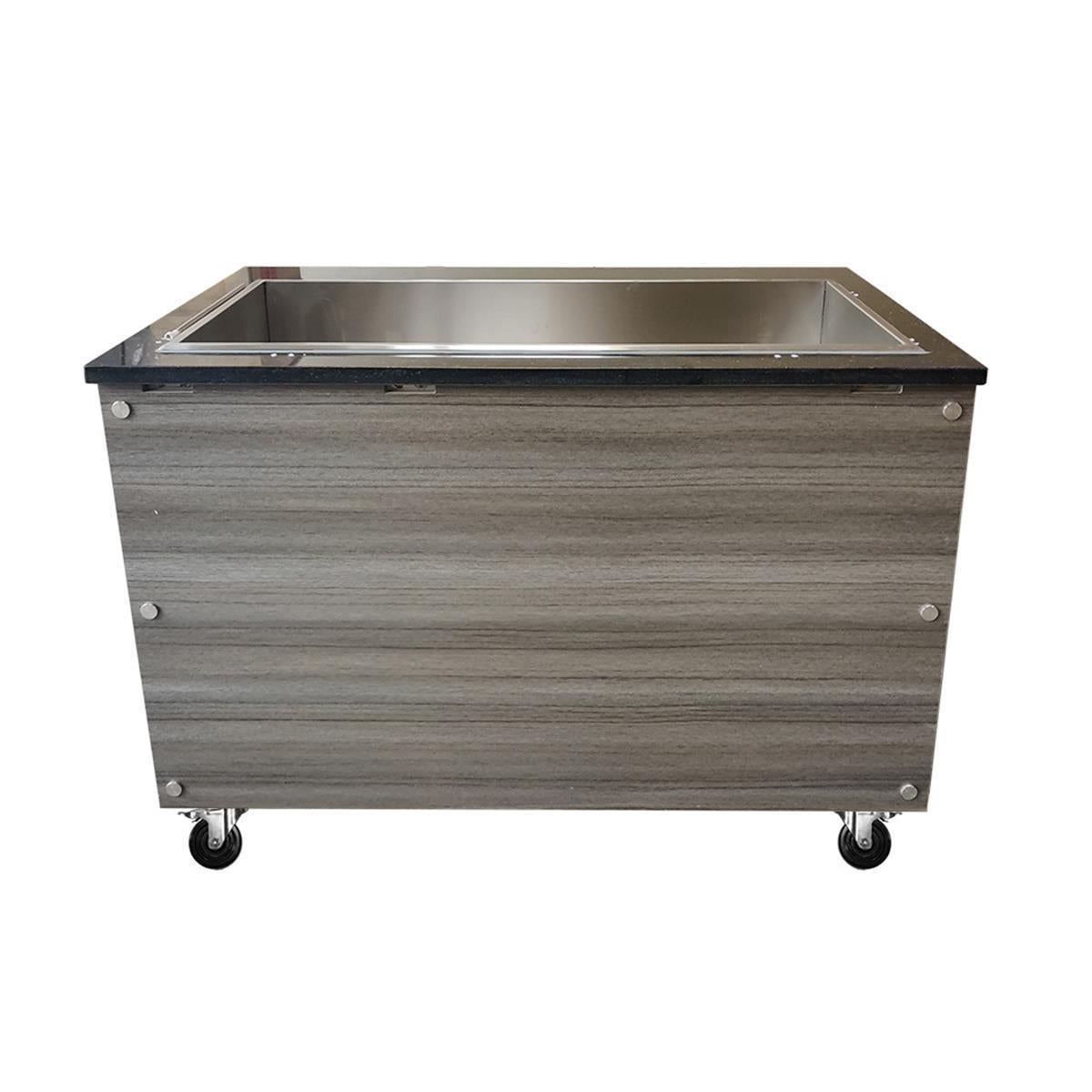SNACK-Line Bain-Marie Theke 2x GN1/1, Granit rosa-grau, 88x82x85,5 - Image 2
