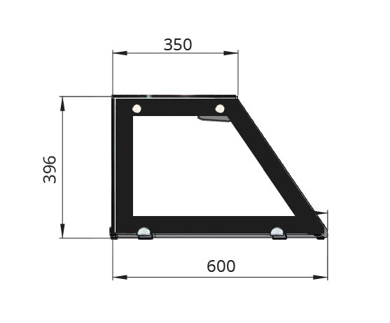 SNACK-Line Bain-Marie Theke 2x GN1/1, Granit rosa-grau, 88x82x85,5 Glasaufbau Klarglas schwarzer Rand, ohne Zwischenablage, H=396mm - Image 3