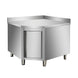 Stainless steel work cabinet, with upstand, corner module 600 mm depth