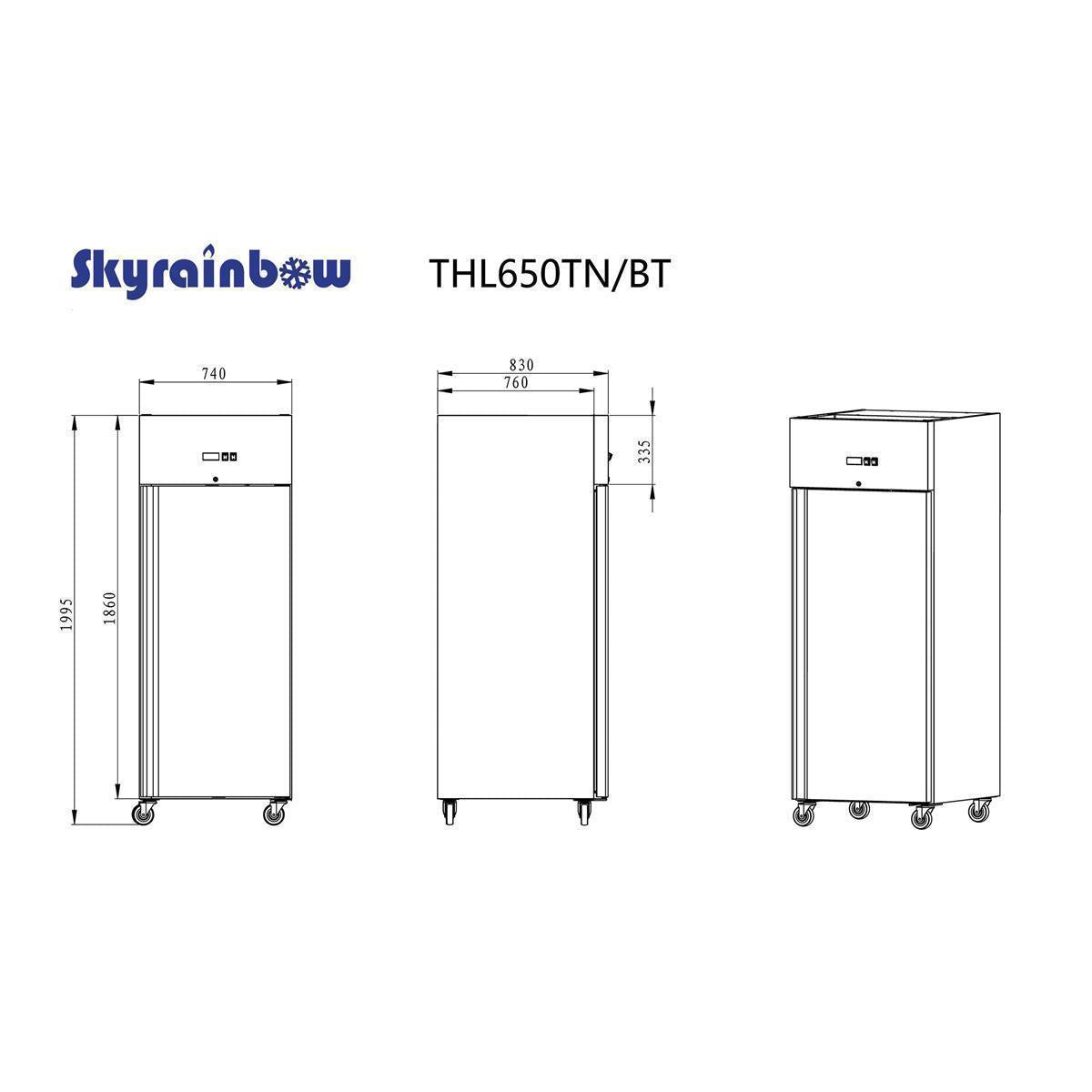 Stainless steel refrigerator, capacity 610 liters, GN2/1 - Image 10