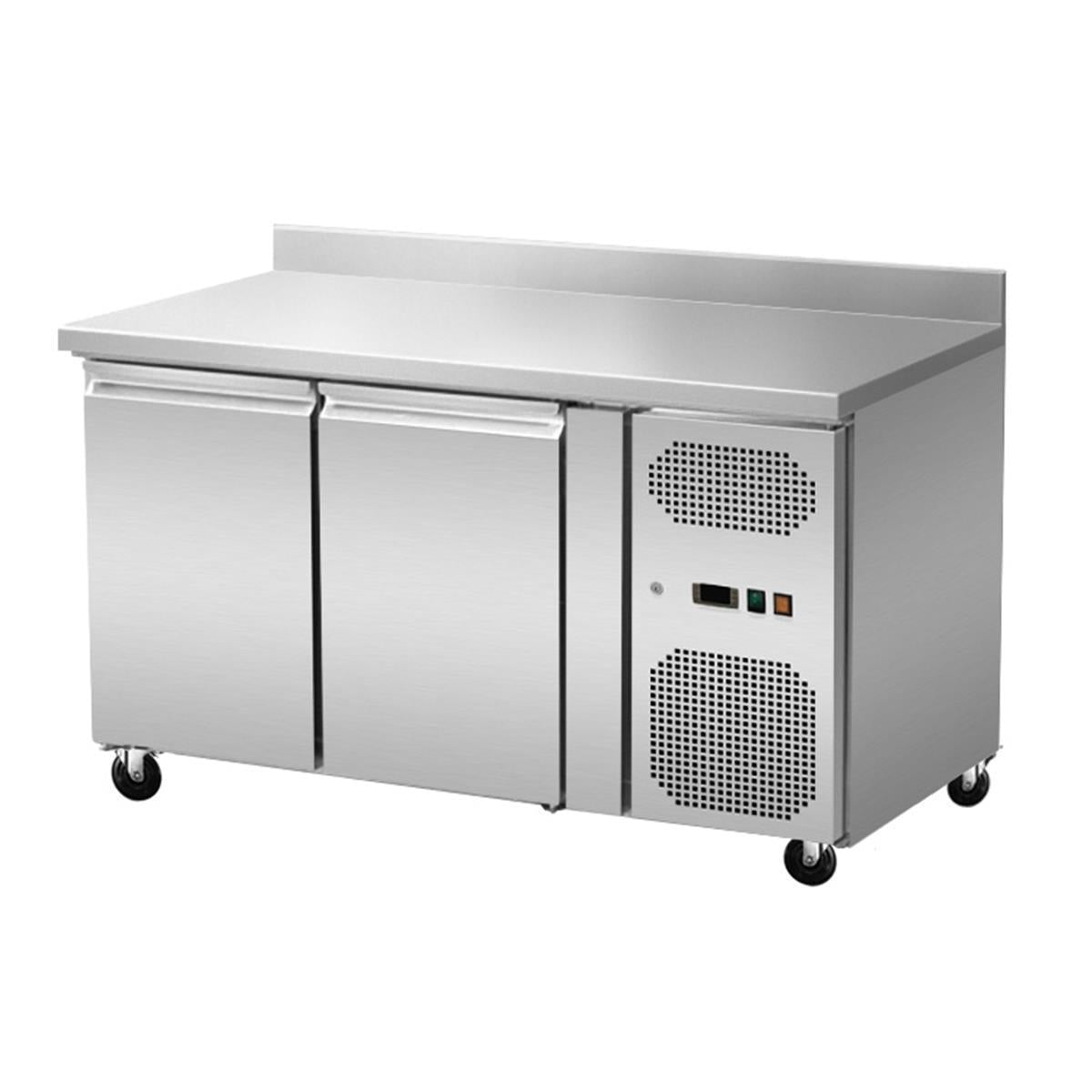 Refrigerated counter 2 doors with upstand, convection, 136x70