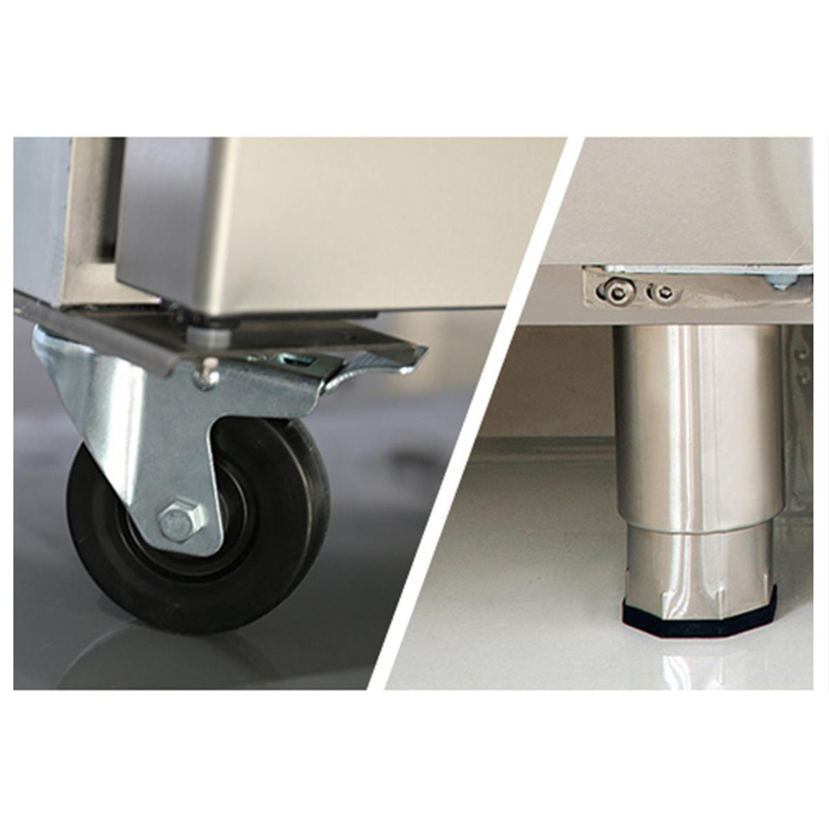 Refrigerated counter 4 doors with upstand, convection, 223x70 - Image 5