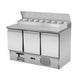 Saladette/preparation table 3 doors, under-counter cooling, 137x70