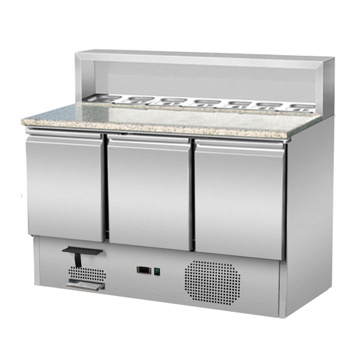 Pizza oven, 3 doors, stainless steel top, 137 x 70