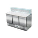 Pizza oven, 3 doors, angular glass top, 137 x 70