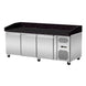 Pizza refrigerated counter, Granite Star Galaxy black, 3 doors, 203x80