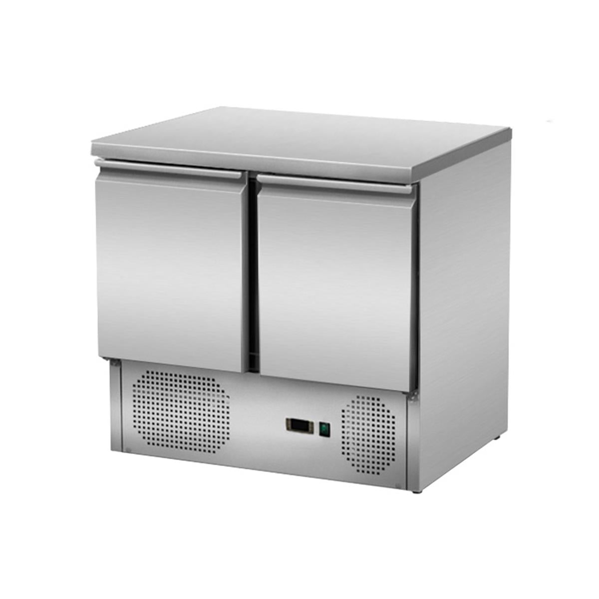 Refrigerated counter with 2 doors, under-counter cooling, 90x70