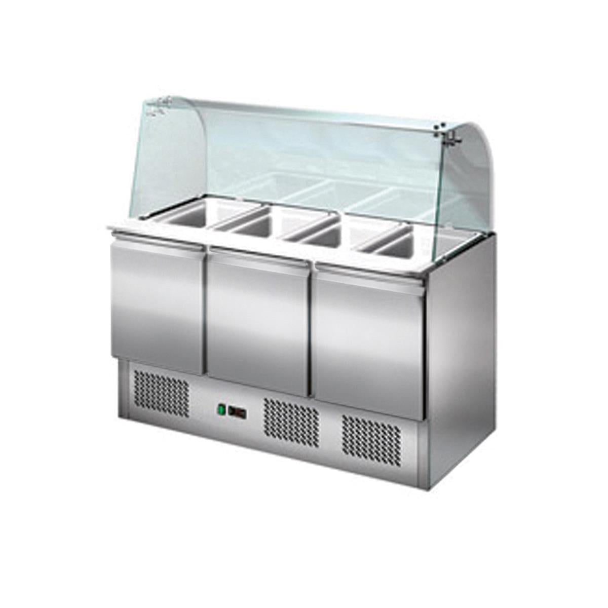 Saladette 3 doors, curved glass, 137 x 70 - Image 2