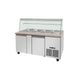 SNACK line, cold counter, 4x GN1/1, granite pink-gray, 152x82x88.5 clear glass without intermediate shelf, H=396mm