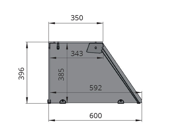 SNACK line, cold counter, 4x GN1/1, granite pink-gray, 152x82x88.5 clear glass without intermediate shelf, H=396mm - Image 3