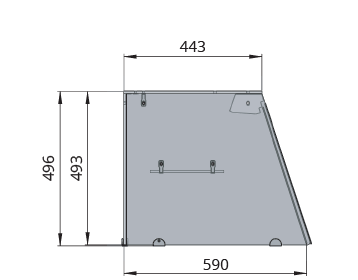 Glass top unit, high, clear glass, straight, complete for THSAI188