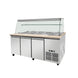 SNACK line, cold counter, 5x GN1/1, granite pink-gray, 188x82x85.5 Clear glass structure with intermediate shelf, H=496mm