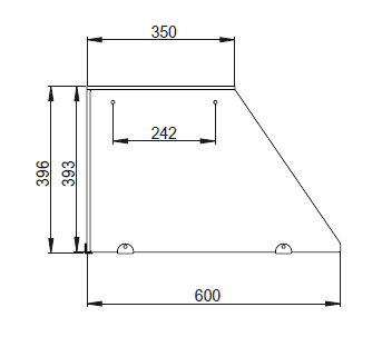 Glass top short, clear glass, straight complete for THSAI228