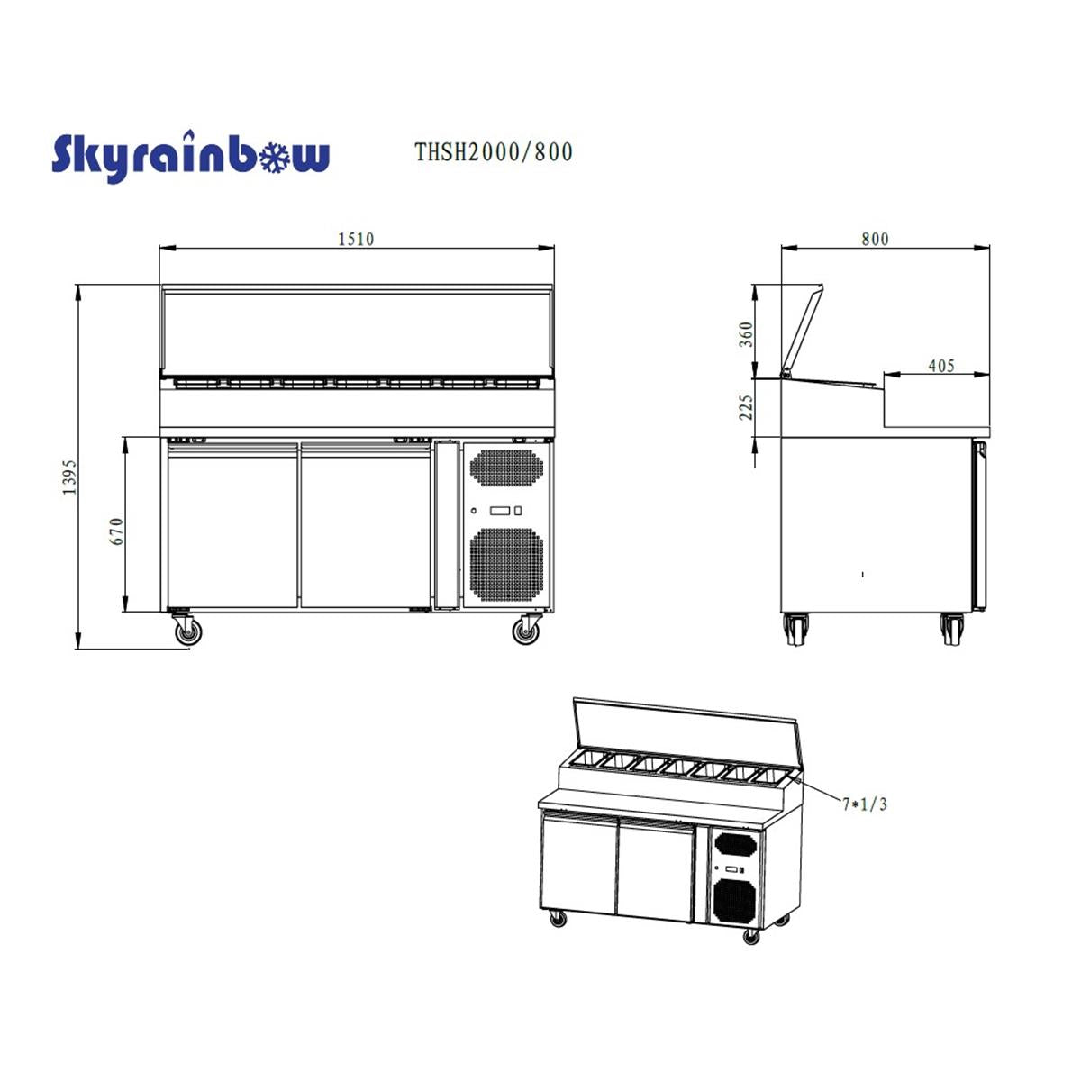 Preparation table 2 doors, 151 x 80 - Image 3