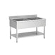 Stainless steel sink unit, two basins, center, 100 x 70