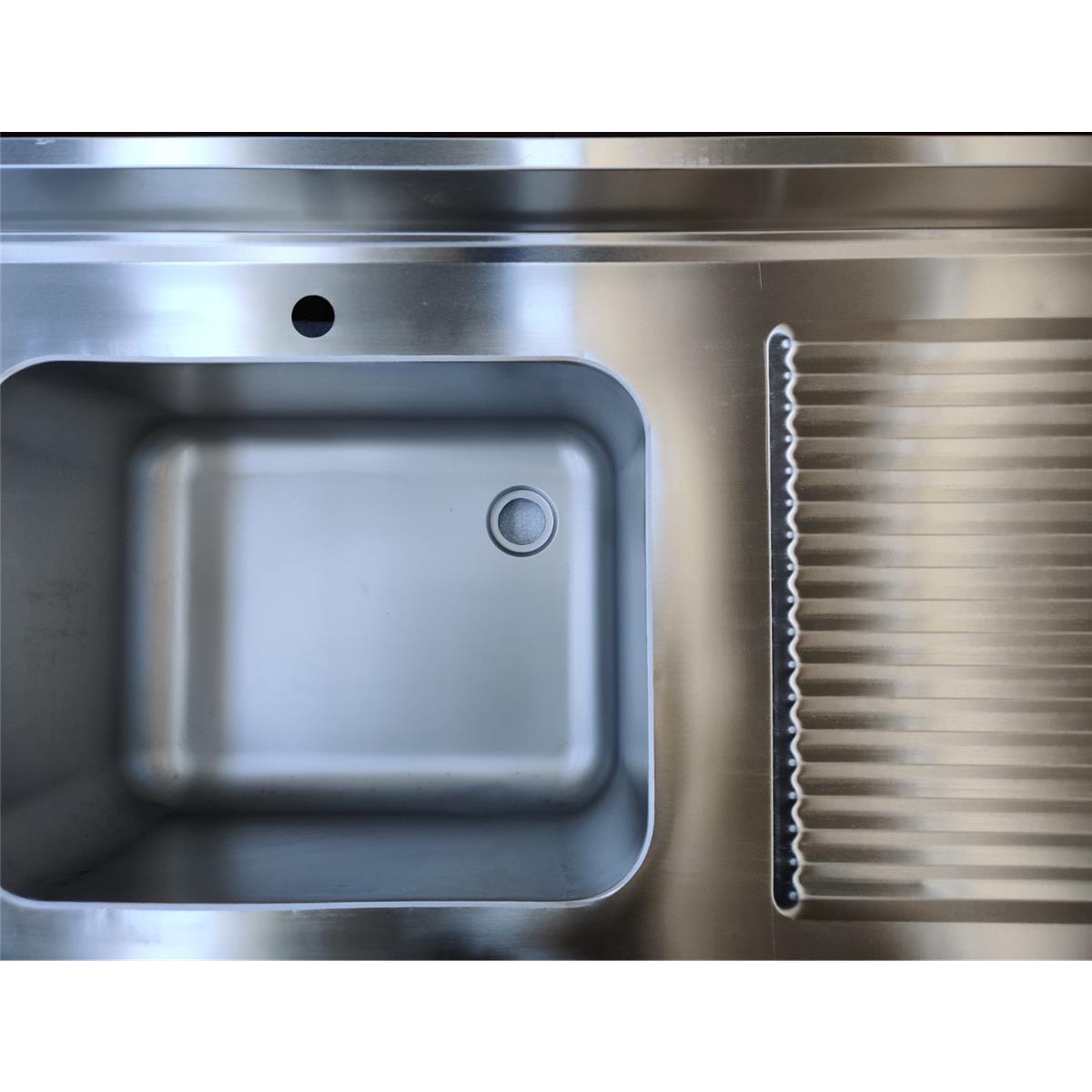 Stainless steel sink center, one bowl left, 120 x 60 - Image 3