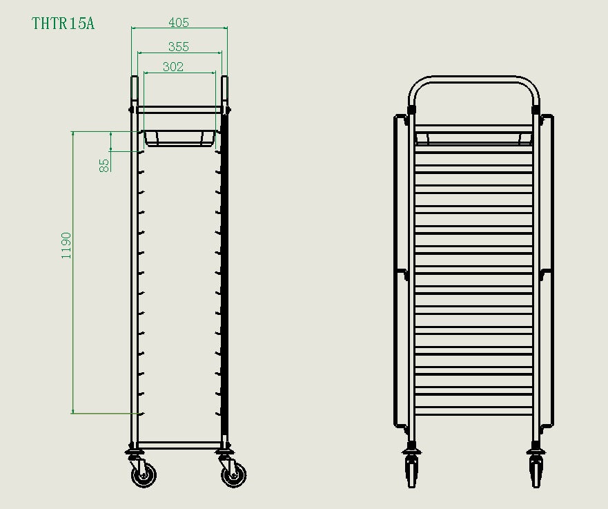 Tray trolley, 15x GN1/1 - Image 2