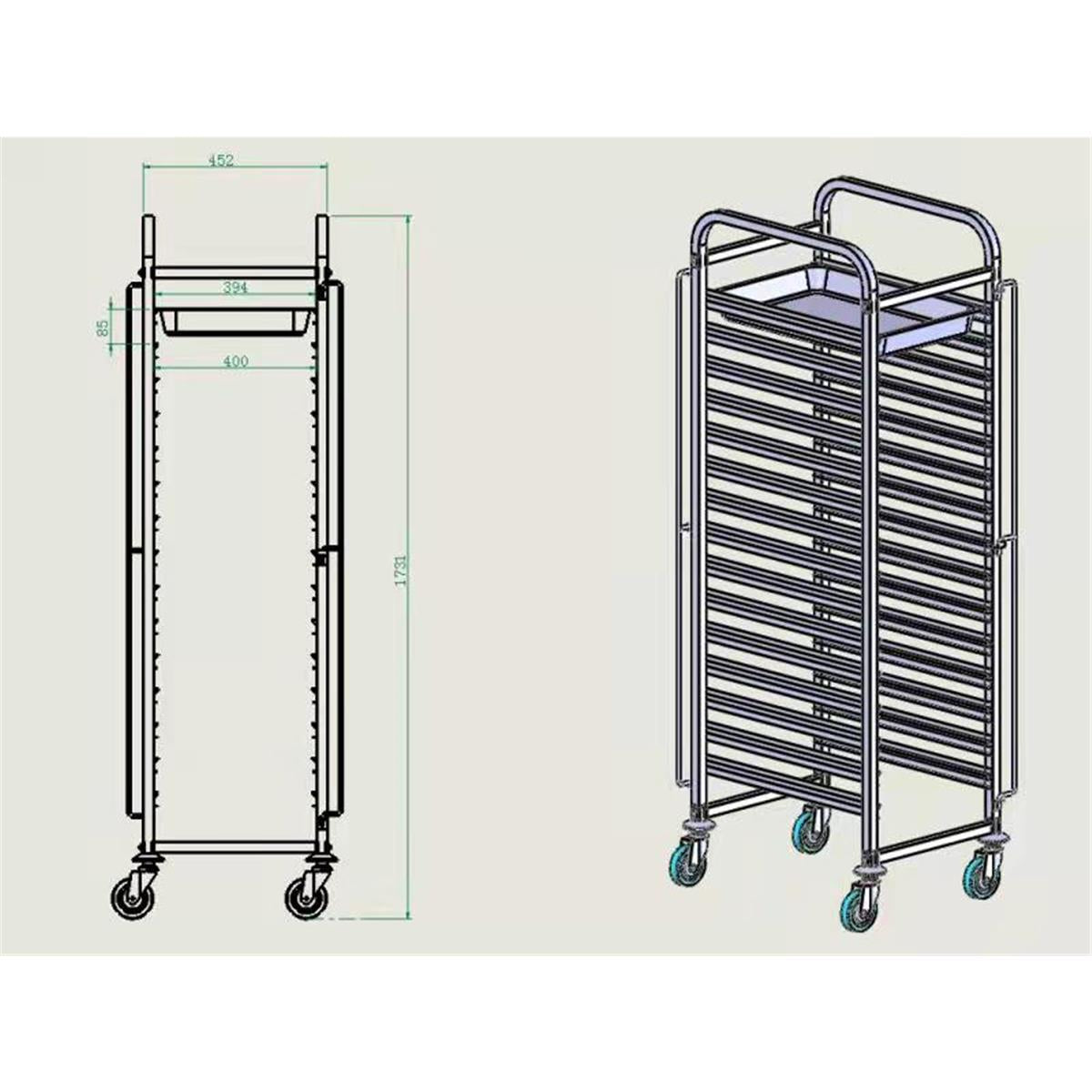 Tray trolley, 30x GN1/1 - Image 2