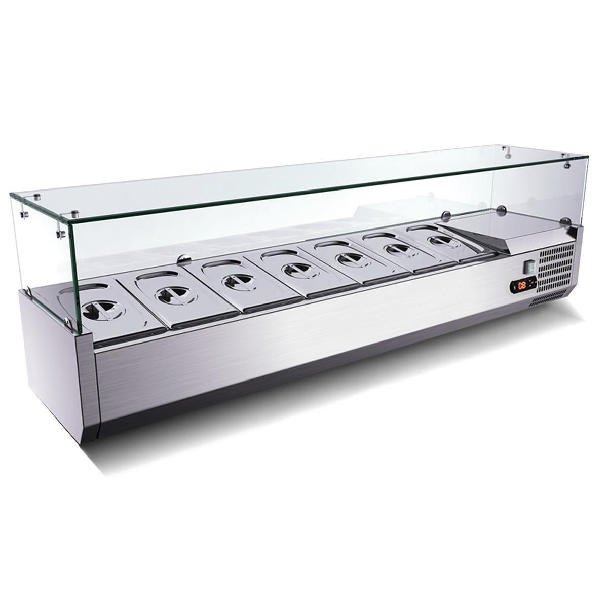 Refrigerated display case GN 1/3, 140 x 40, glass top - Image 2