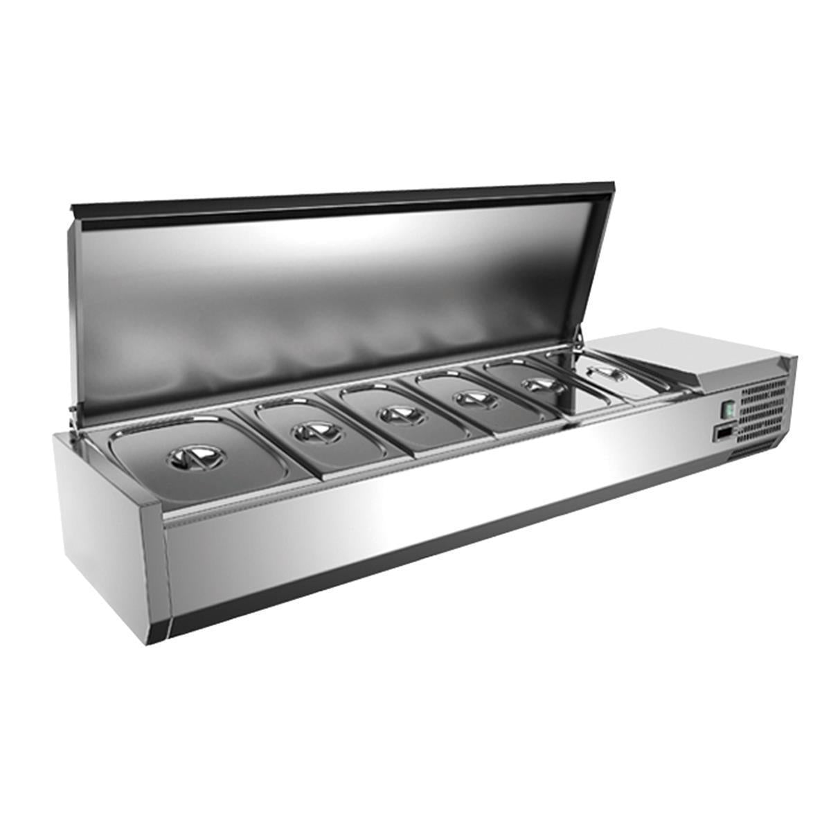 Refrigerated display case GN 1/4, 150 x 34, stainless steel lid - Image 2