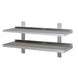 Reinforced stainless steel wall shelf, 2 shelves, 120x30