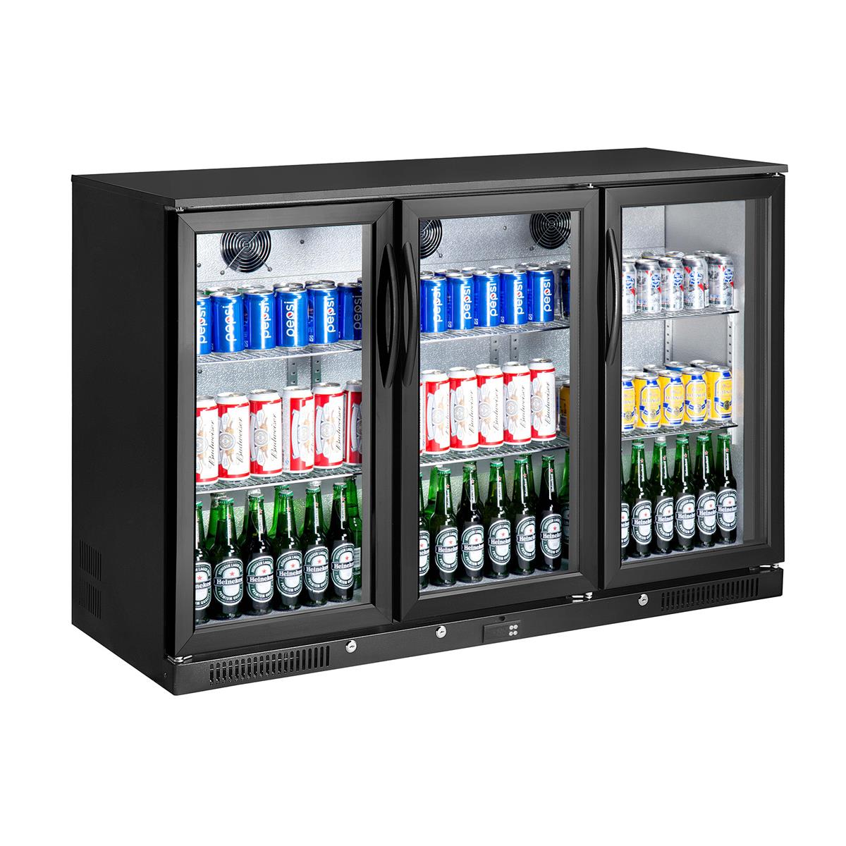 Bottle cooler, capacity 300 liters, 3 hinged doors